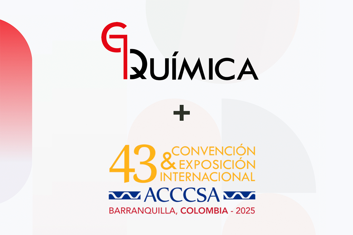 Logo da Gequímica com a inscrição “ACCSAA” em destaque, apresentado em estilo gráfico.